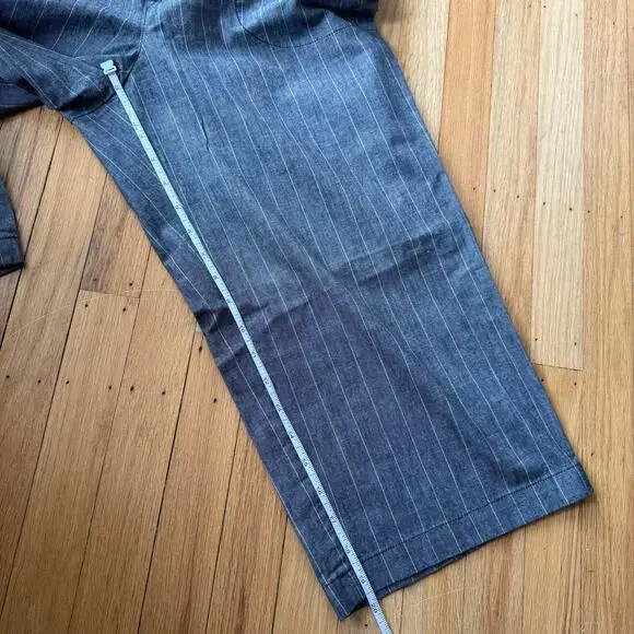 Dockers Ideal Fit Blue White Pinstripe Capri Trousers Size 12 P Preppy Nautical - Picture 6 of 8